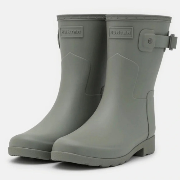 New Hunter Refined Slim Fit Short Rain Boots Gray Wellies, Wellingtons 9 - Picture 3 of 10
